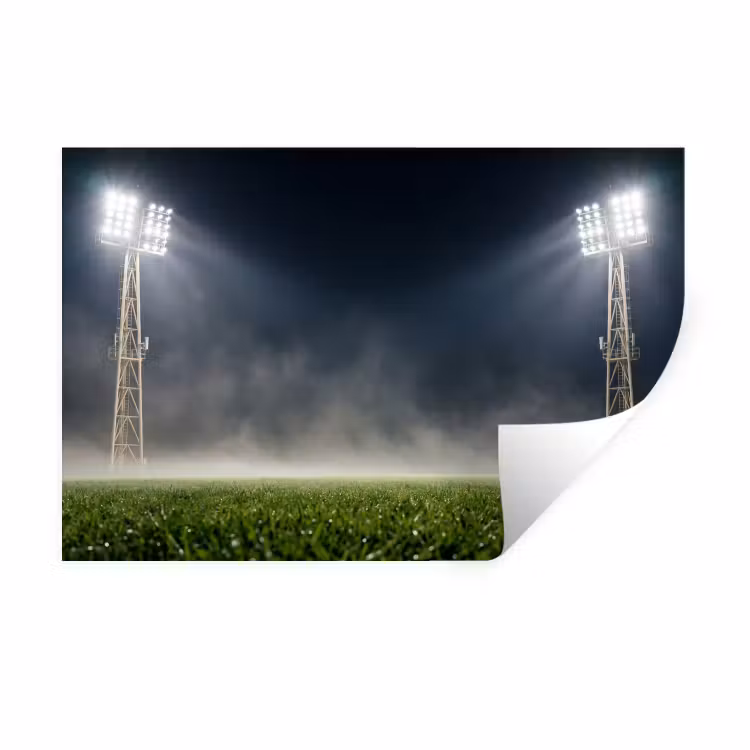 Muursticker - Stadion - Lichtmast - Sport - Nacht — 1