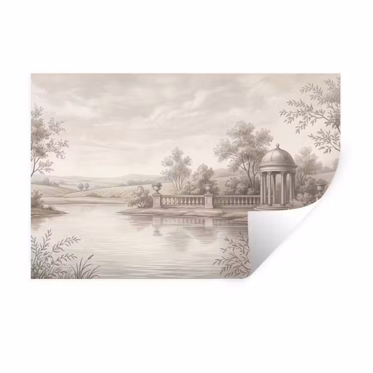 Muursticker - Terras - Water - Natuur - Landschap — 1