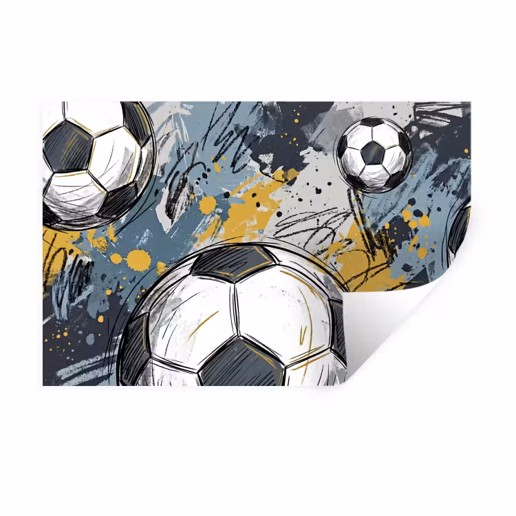 Muursticker - Voetbal - Abstract - Sport - Kleurrijk — 1