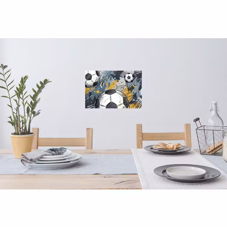 Muursticker - Voetbal - Abstract - Sport - Kleurrijk — 3