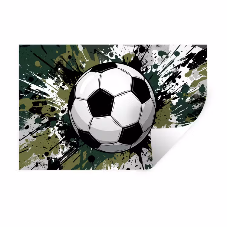 Muursticker - Voetbal - Verf - Spetters - Groen — 1
