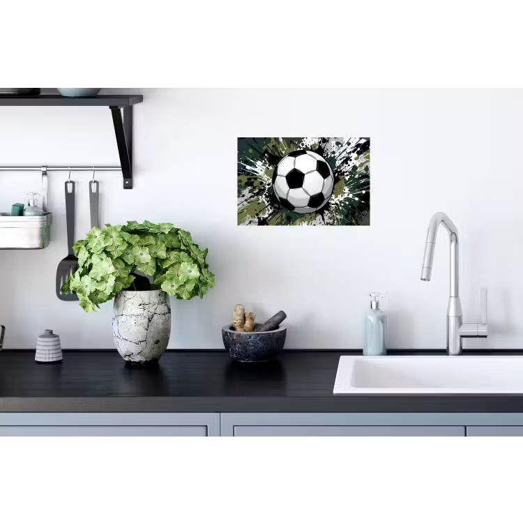 Muursticker - Voetbal - Verf - Spetters - Groen — 2