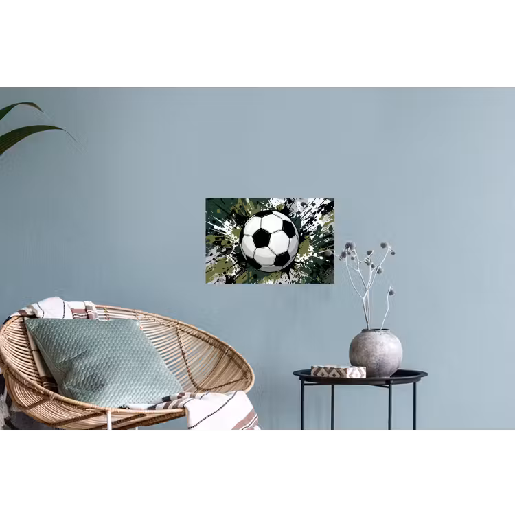 Muursticker - Voetbal - Verf - Spetters - Groen — 4