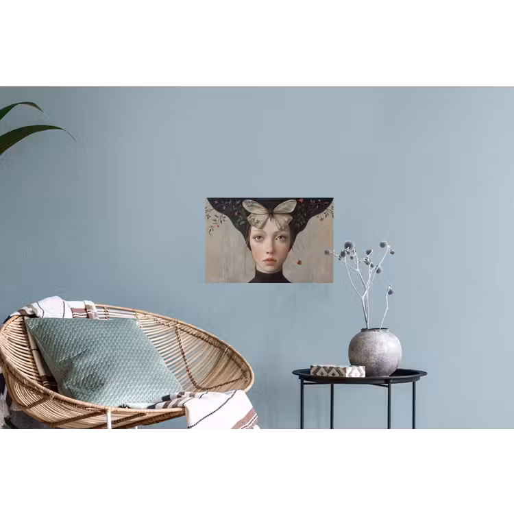 Muursticker - Woman - Butterfly - Art - Classic - Muted — 4