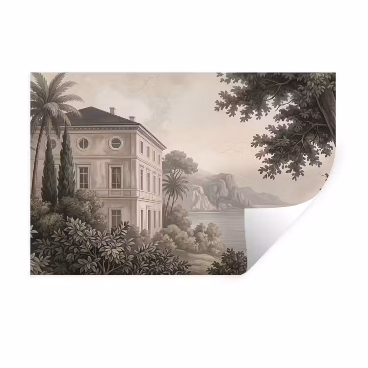 Muursticker - Zee - Villa - Beige — 1