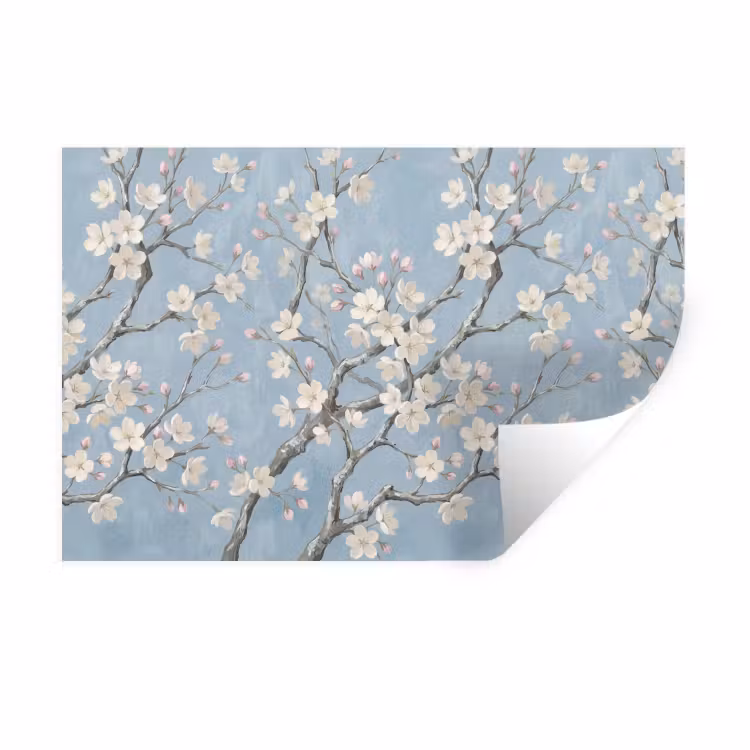 Muursticker - Takken - Kersenbloesem - Blauw — 1