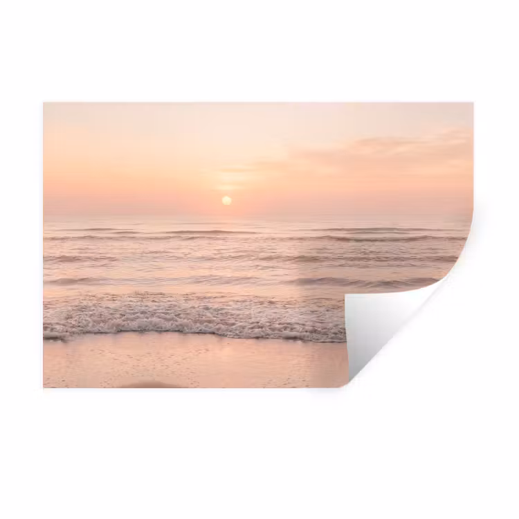 Muursticker - Zon - Strand - Roze — 1