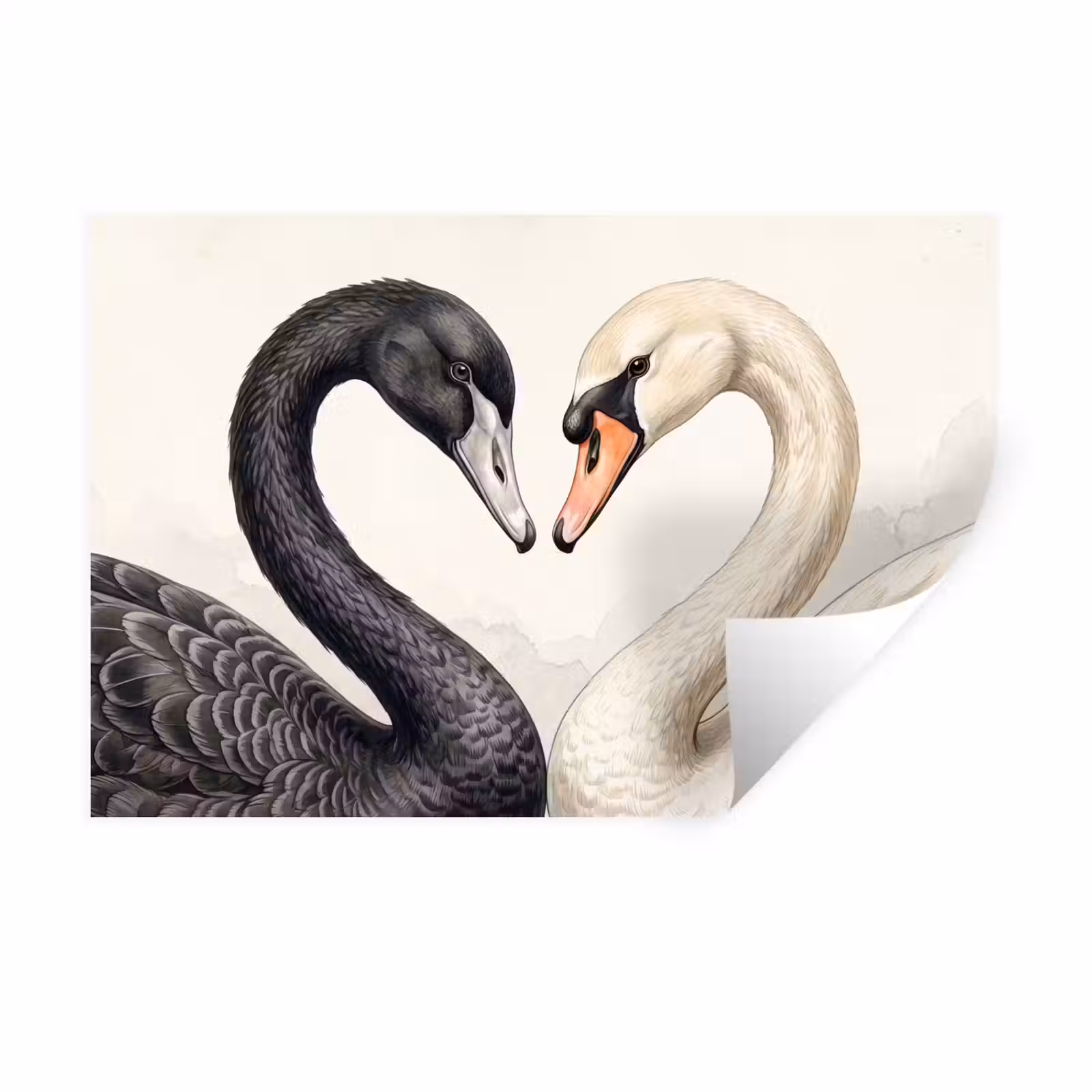 Muursticker - Zwanen - Hartvorm - Dieren — 1