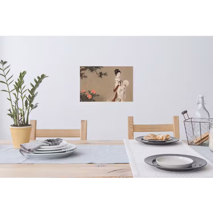 Muursticker - Vrouw - Azië - Kunst - Beige — 3