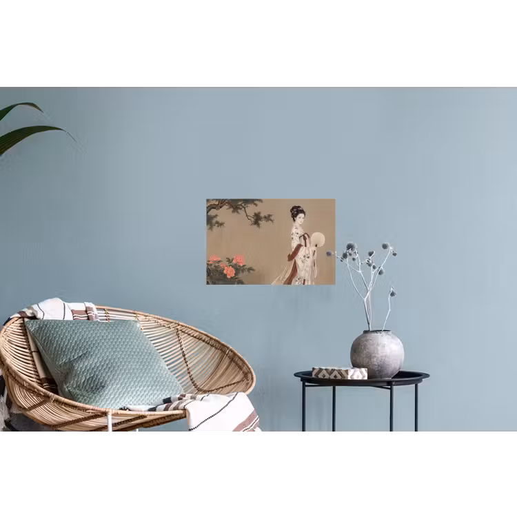 Muursticker - Vrouw - Azië - Kunst - Beige — 4
