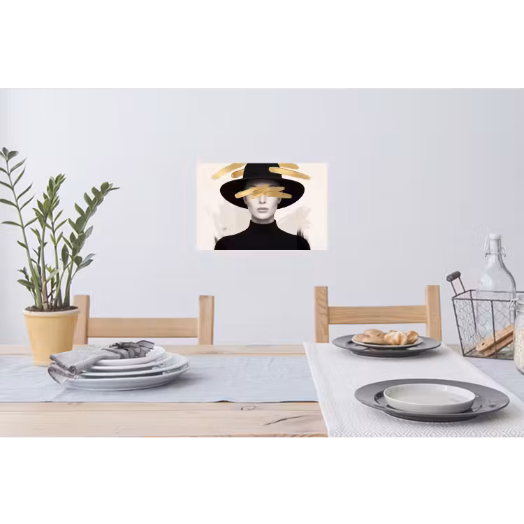 Muursticker - Vrouw - Portret - Modern - Goud - Kunst — 3