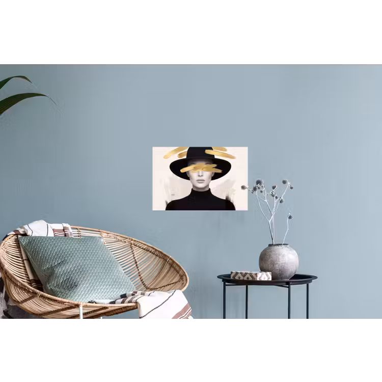 Muursticker - Vrouw - Portret - Modern - Goud - Kunst — 4