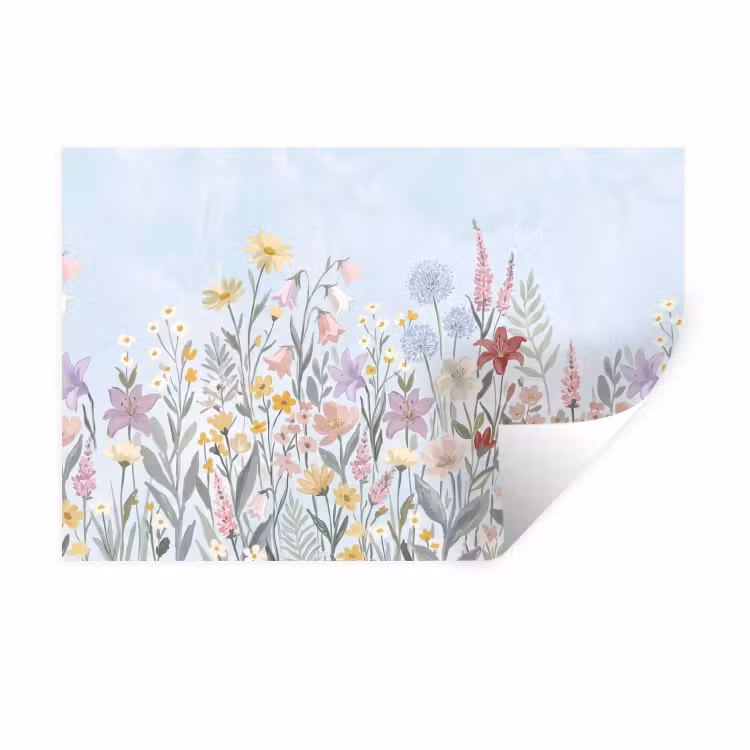 Muursticker - Weidebloemen - Illustratie - Kleurrijk — 1