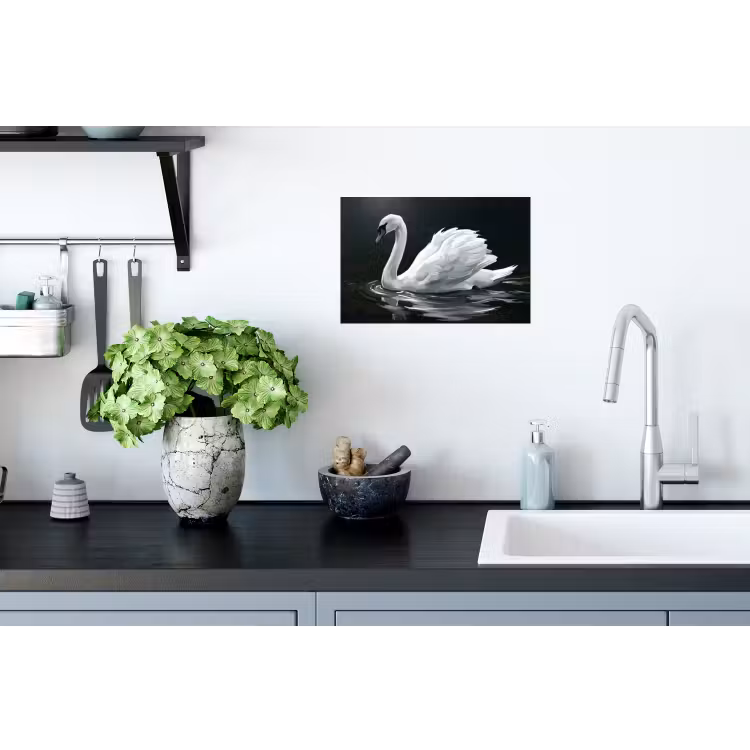 Muursticker - Zwaan - Water - Natuur - Realistisch - Wit — 2