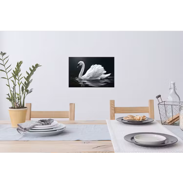 Muursticker - Zwaan - Water - Natuur - Realistisch - Wit — 3
