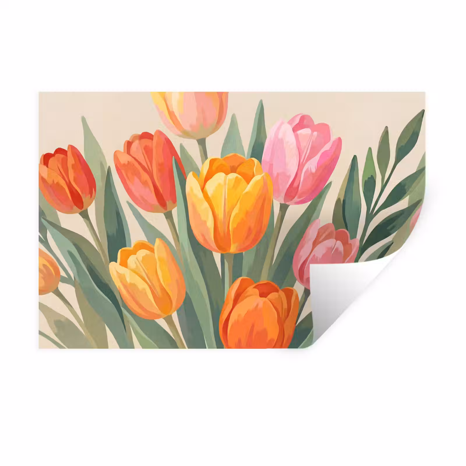 Muursticker - Tulpen - Abstract - Kleurrijk — 1