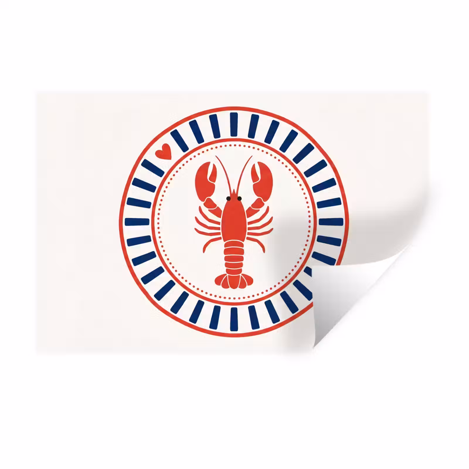 Muursticker - Zeeleven - Kreeft - Embleem - Grafisch - Rood — 1