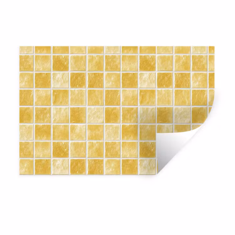 Muursticker - Tegels - Mozaïek - Textuur - Goudgeel — 1