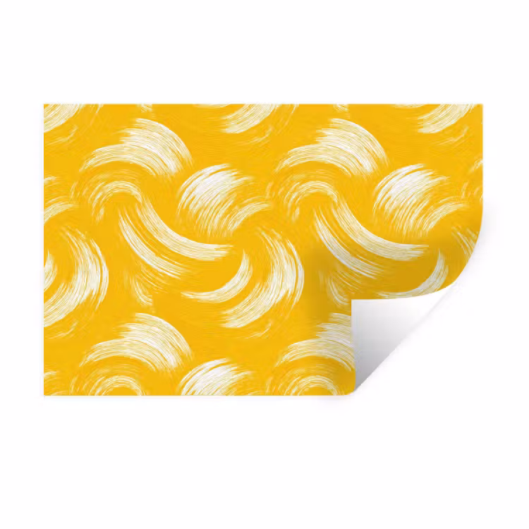 Muursticker - Verfstreken - Abstract - Dynamisch - Geel — 1