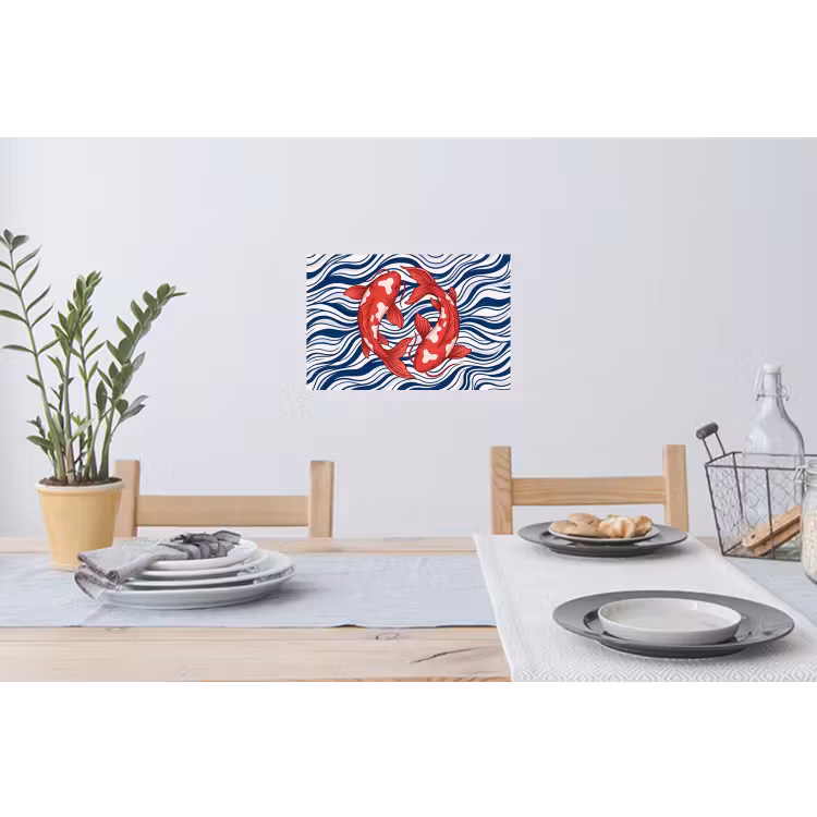 Muursticker - Vis - Water - Natuur - Illustratie - Rood — 3