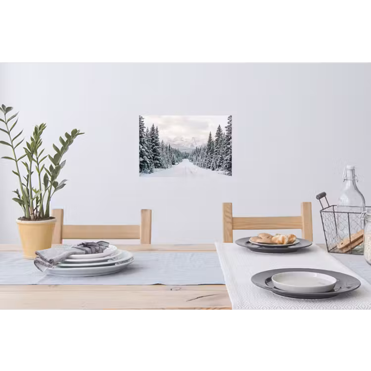 Muursticker - Weg - Sneeuw - Naaldbos - Winter - Avontuurlijk — 3