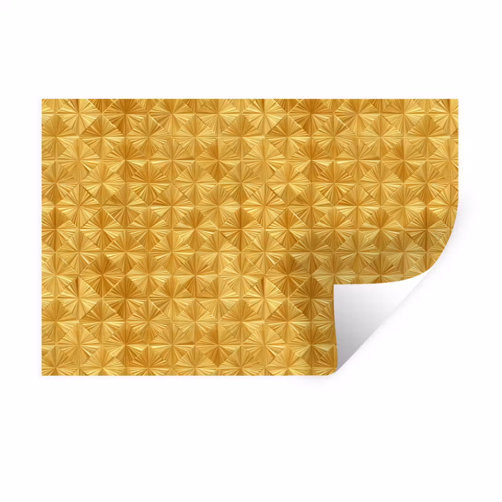 Muursticker - Tegels - Geometrisch - Reliëf - Goud — 1
