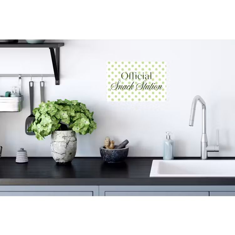 Muursticker - Snack Station - Groen - Stippen — 2