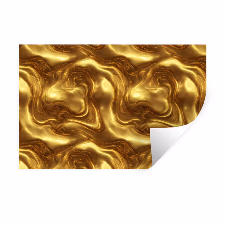 Muursticker - Textuur - Vloeibaar - Organisch - Goud — 1