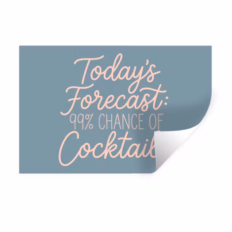 Muursticker - Today's Forecast - Cocktails - Blauw — 1