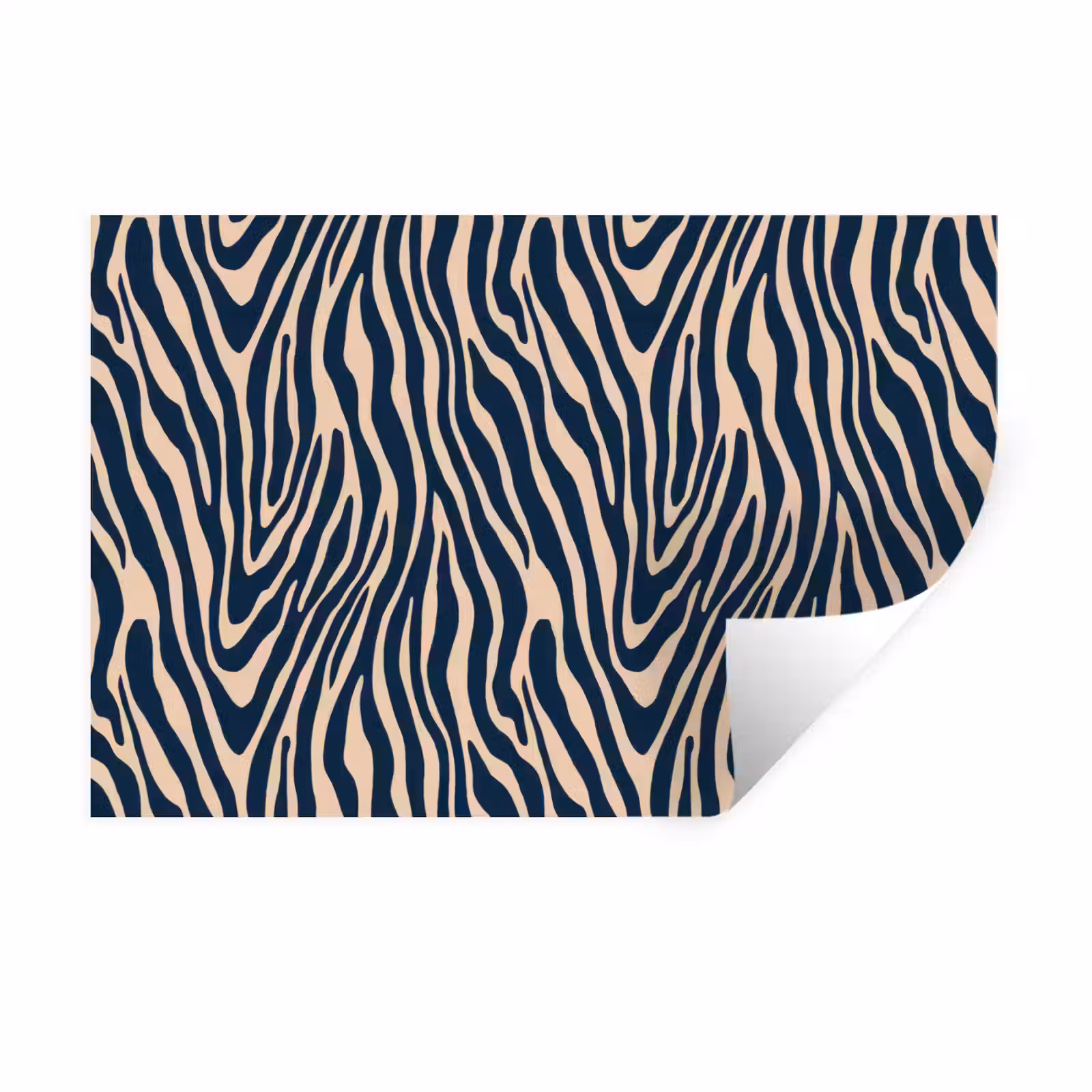 Muursticker - Zebra - Patroon - Blauw - Beige — 1