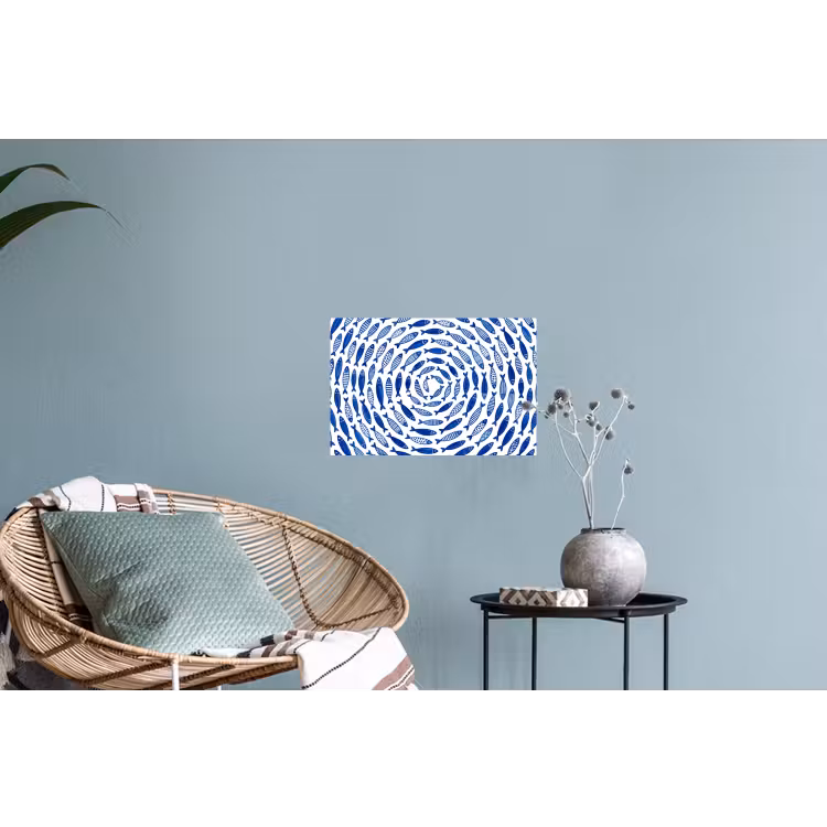 Muursticker - Vis - Patroon - Onderwater - Abstract - Blauw — 4