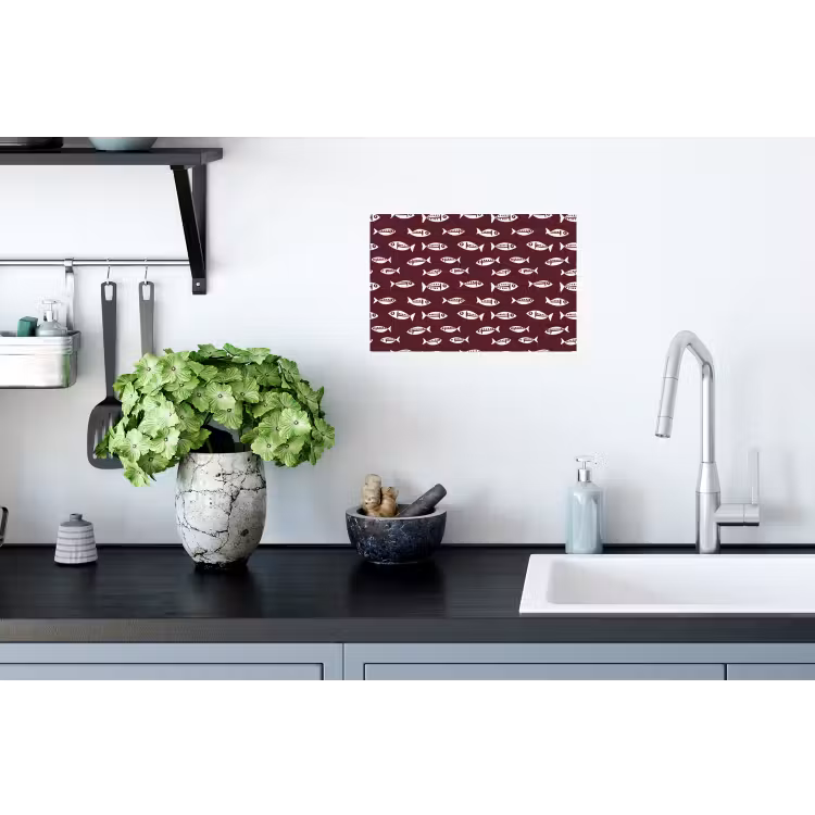 Muursticker - Vissen - Grafisch - Patroon - Donker — 2