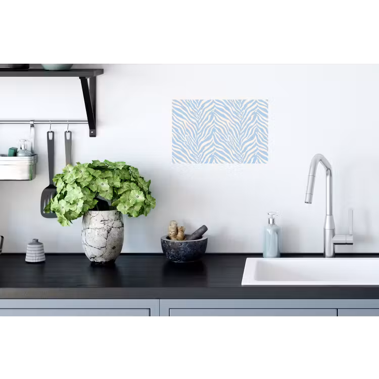 Muursticker - Zebra - Motief - Blauw - Wit — 2