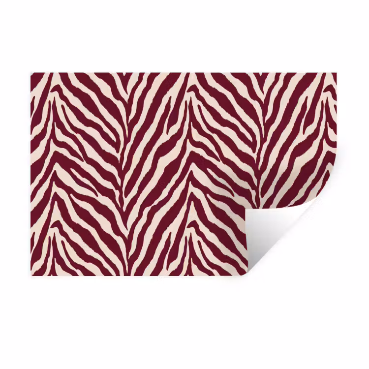Muursticker - Zebra - Motief - Bordeaux - Rood — 1