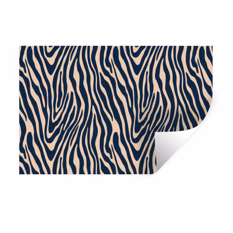 Muursticker - Zebra - Patroon - Blauw - Beige — 1