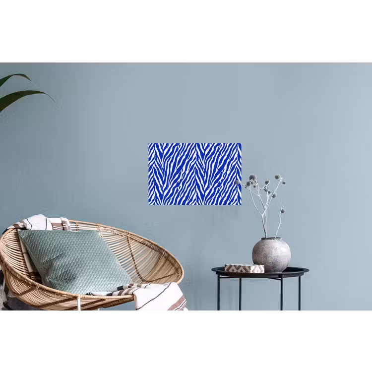 Muursticker - Zebra - Patroon - Kobalt - Blauw — 4