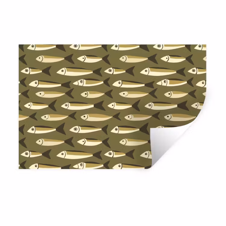Muursticker - Vis - Patroon - Groen — 1