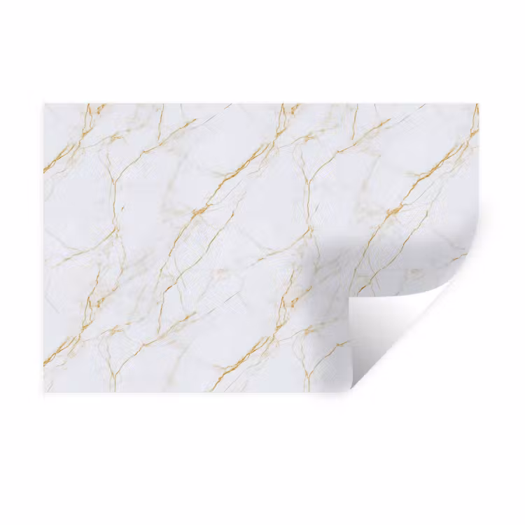Muursticker - Wit - Marmer - Goud - Luxueus — 1