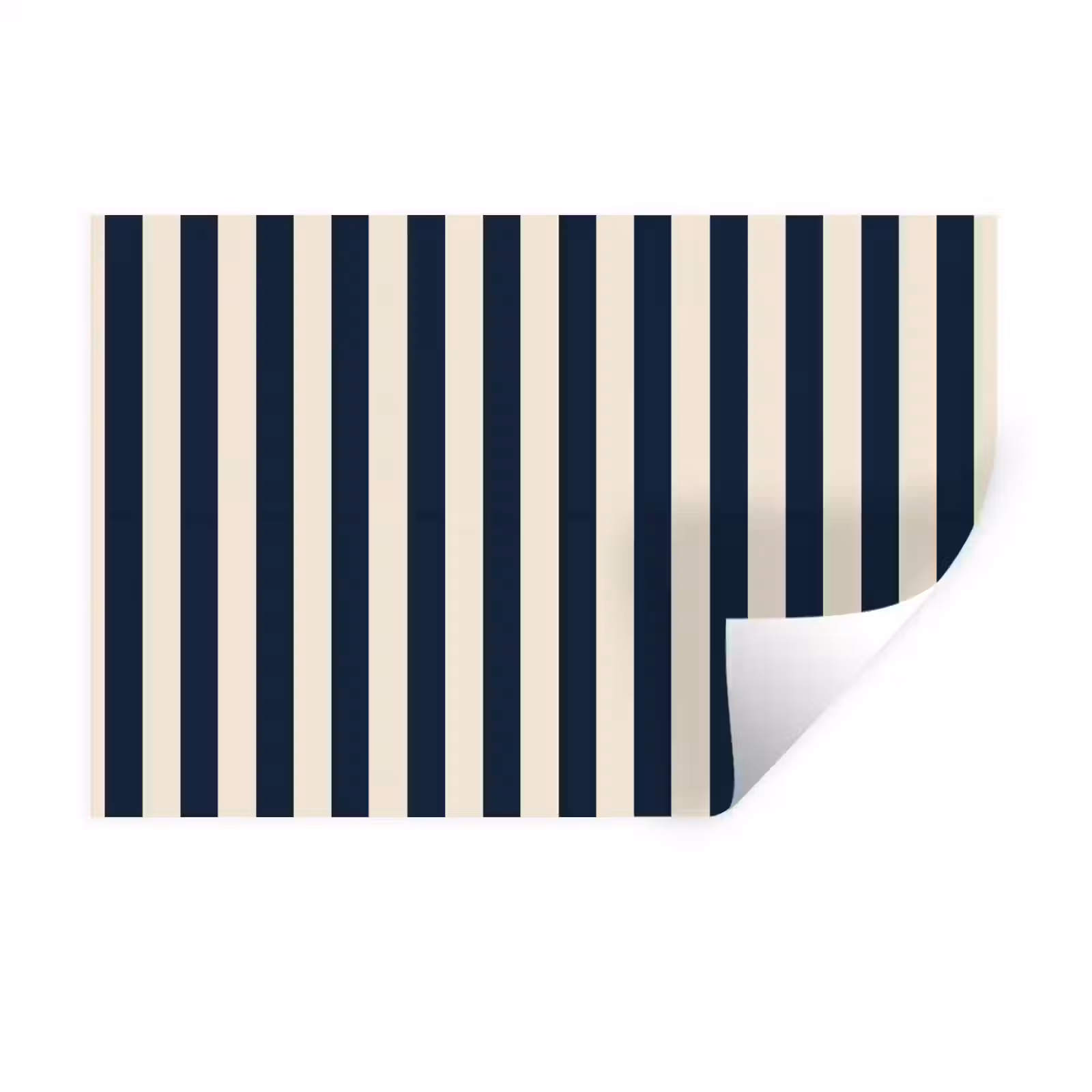 Muursticker - Verticale strepen - Blauw - Crème — 1