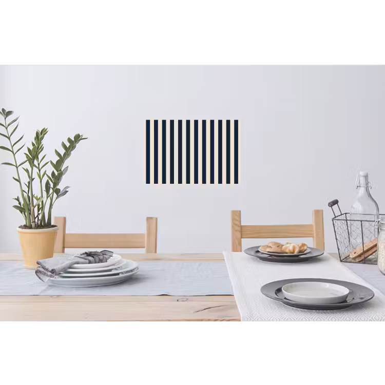 Muursticker - Verticale strepen - Blauw - Crème — 3