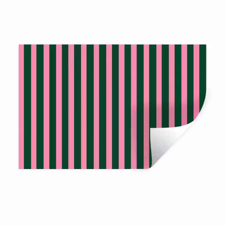 Muursticker - Verticale strepen - Groen - Roze — 1