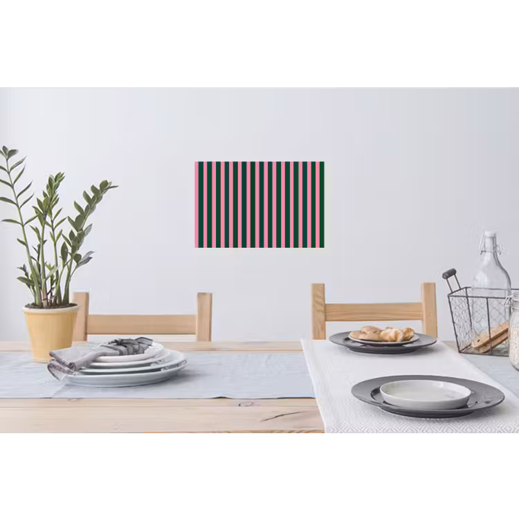 Muursticker - Verticale strepen - Groen - Roze — 3