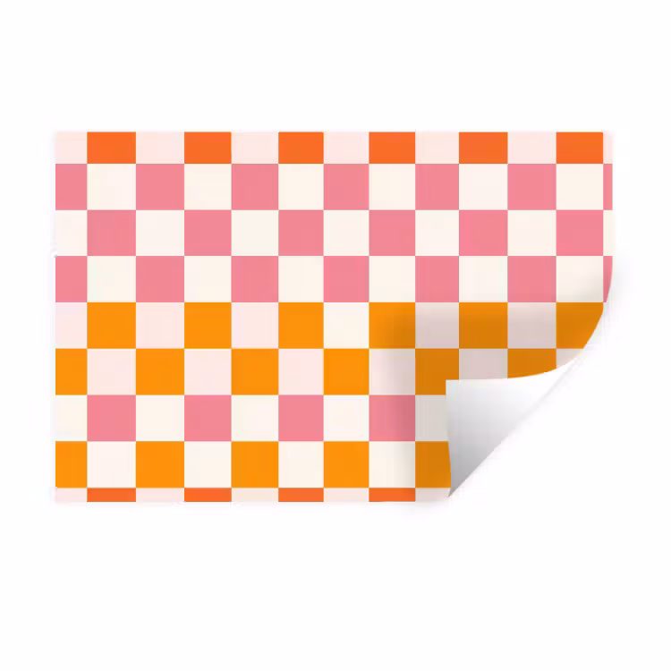 Muursticker - Vierkant - Patroon - Oranje — 1