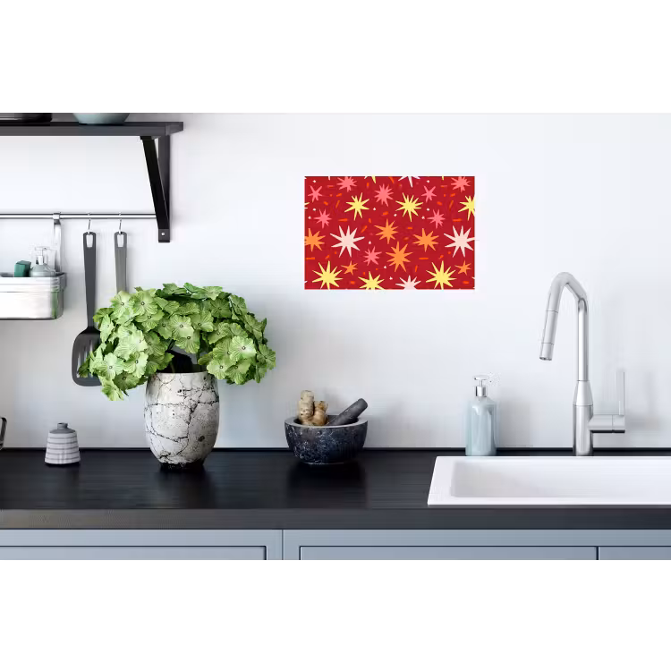 Muursticker - Sterren - Speels - Rood — 2