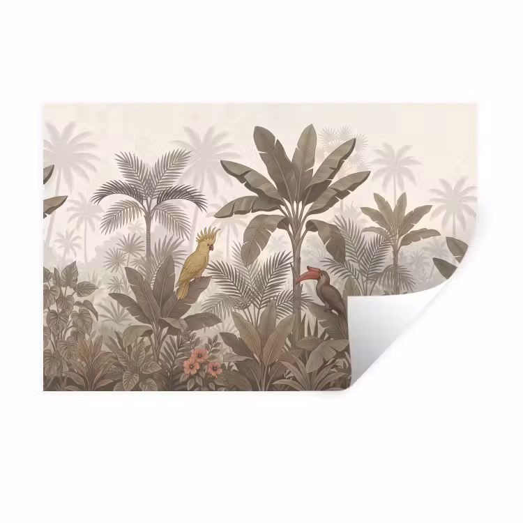 Muursticker - Vogel - Jungle - Tropisch - Illustratie - Groen — 1