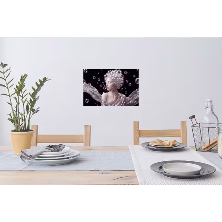 Muursticker - Vrouw - Bellen - Abstract - Kleurrijk — 3