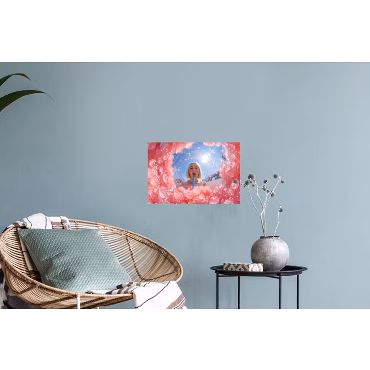 Muursticker - Vrouw - Drank - Zomer - Roze - Blauw — 4