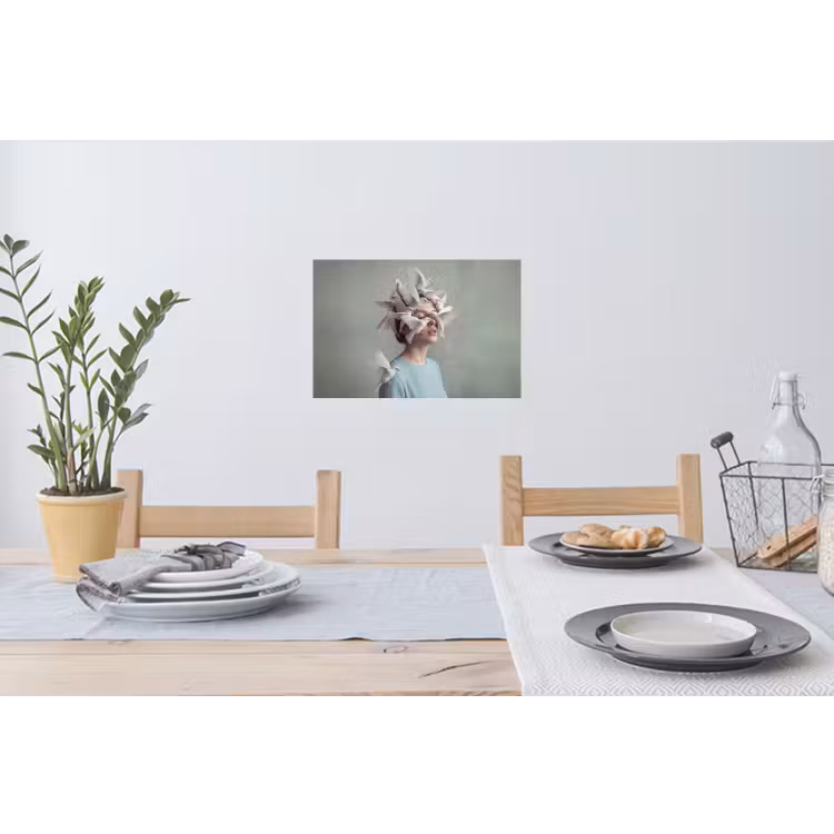 Muursticker - Vrouw - Vogels - Abstract - Modern - Wit — 3