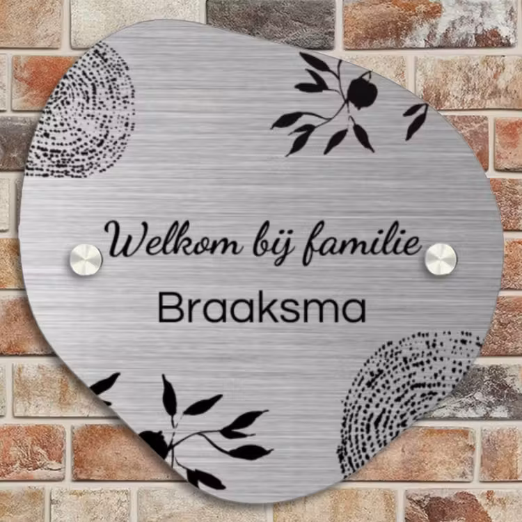 Naambordje voordeur - Organisch - Illustraties - Metaal - Sierlijk — 4