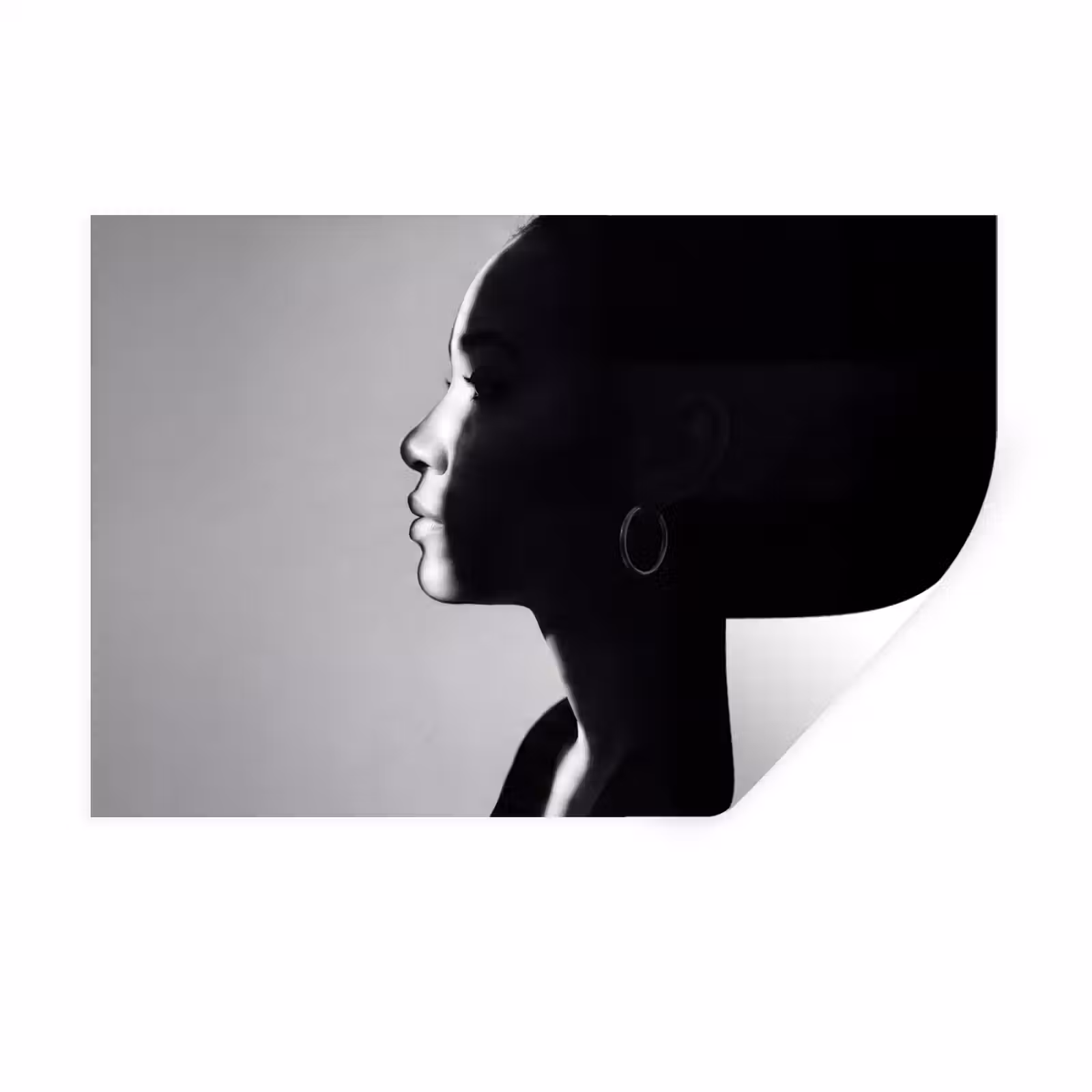 Muursticker - Vrouw - Profiel - Mensen - Zwart-wit — 1
